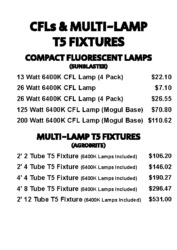 CFLs and Multi-Lamp T5 Fixtures
