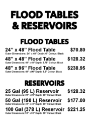 Flood Tables & Reservoirs