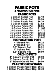 Fabric Pots & Propagation Pots